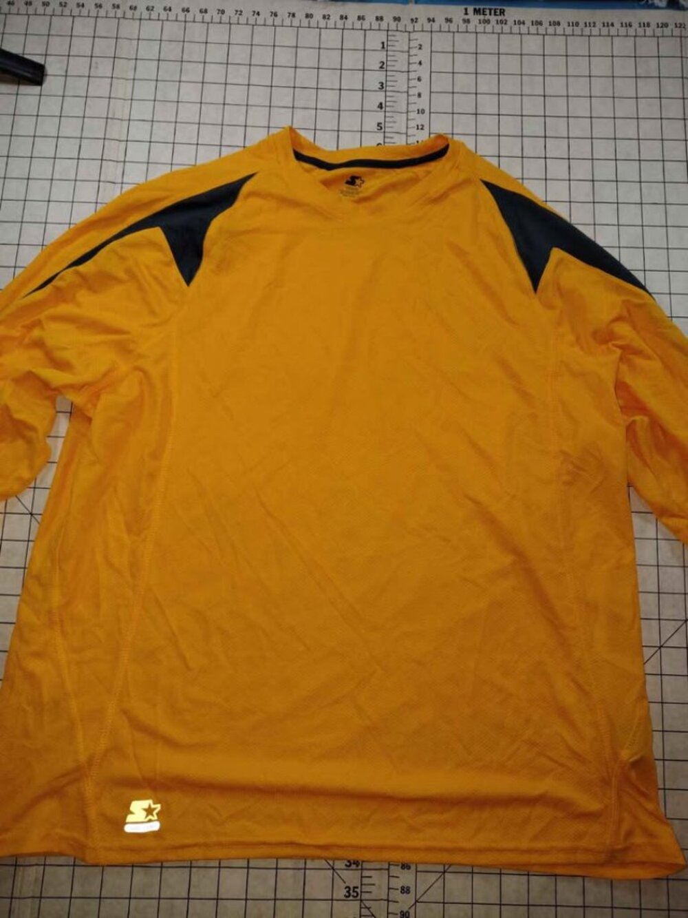 Men's Yellow Starter Dri-Star Long Sleeve Athletic Shirt